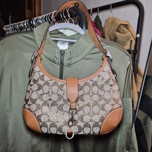 Coach Hamptons Hobo Bag in Crystal Signature Jacquard NWOT